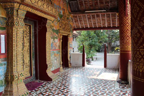 buddhist temple  Wat Xieng Mouane  in luang prabang  laos 