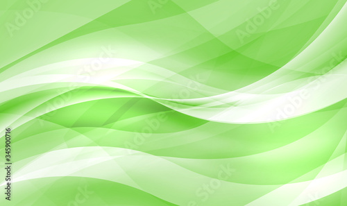 滑らかな曲線の構成（透明感のあるグリーンの背景） 