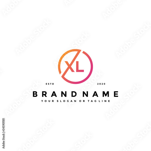 letter XL logo design vector