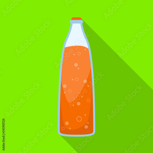 Vector illustration of bottle and soda sign. Set of bottle and tipple stock vector illustration.