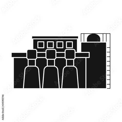 Vector design of factory and manufacture logo. Collection of factory and city stock vector illustration.