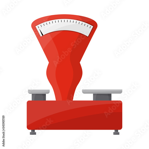 Vector illustration of scales and mechanical icon. Web element of scales and kitchenware stock symbol for web.