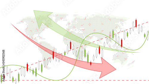 Stock market background or forex trading business graph chart for financial investment concept. Business presentation for your design. Economy trends, business idea and technology innovation design.