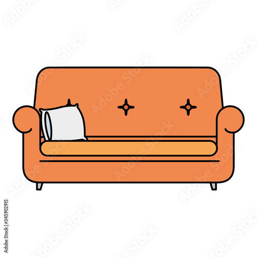 sofa livingroom forniture isolated icon vector illustration design