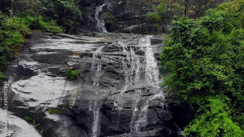 Arial view Waterfalls in the woods