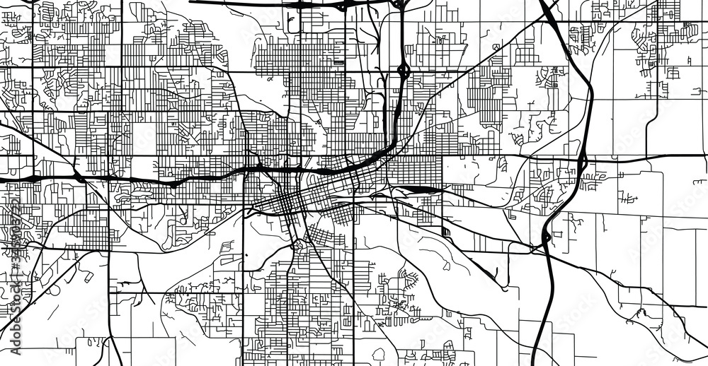 Fototapeta premium Urban vector city map of Des Moines, USA. Iowa state capital