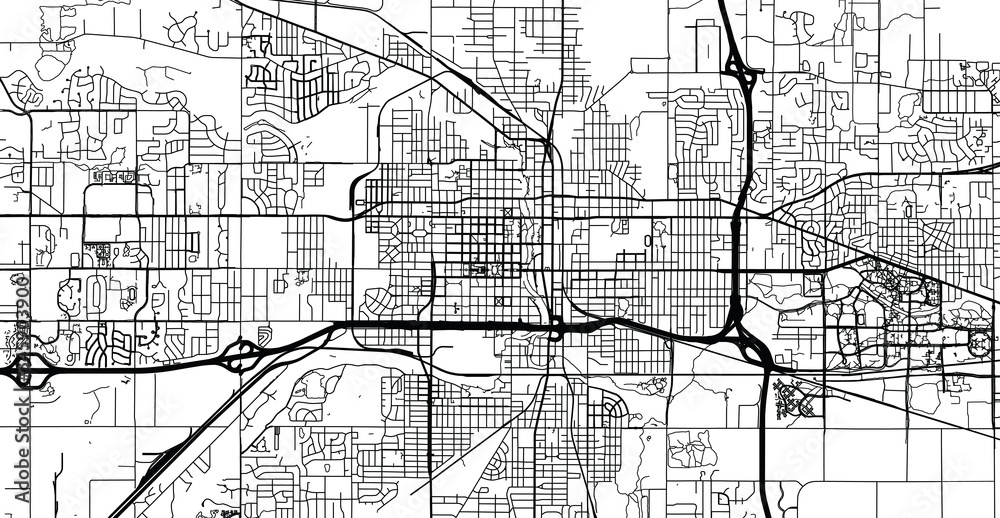 Naklejka premium Urban vector city map of Lansing, USA. Michigan state capital