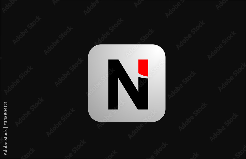 N alphabet letter logo icon for business and company with simple black and white design N alphabet letter logo icon for business and company with simple black and white design