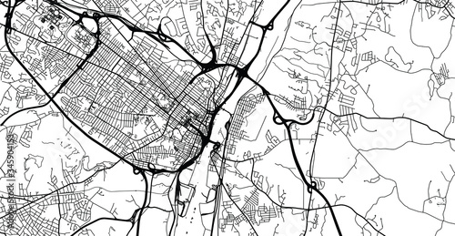 Urban vector city map of Albany, USA. New York state capital