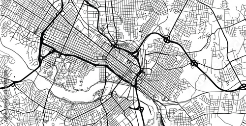 Canvas Print Urban vector city map of Richmond, USA. Virginia state capital