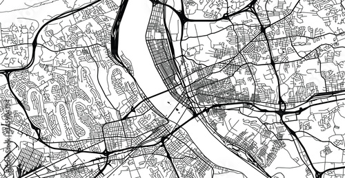 Tableau sur toile Urban vector city map of Harrisburg, USA