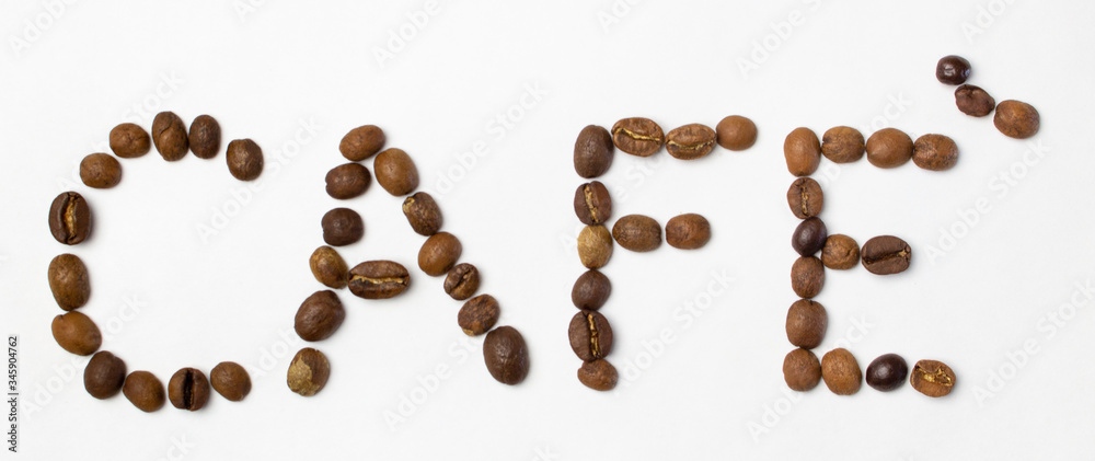 Coffee written with coffee beans Coffee written with coffee beans