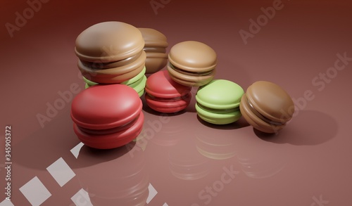 Tableau sur toile Macaron 3D