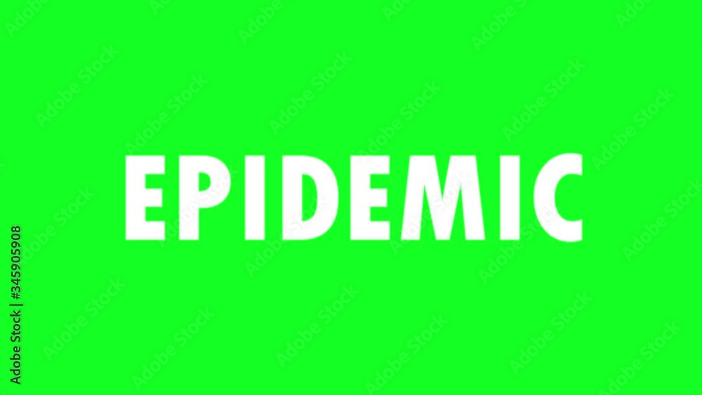 Epidemic text animation on a green screen. 4K. Coronavirus epidemic. Green screen background with white text. For news or medical media. Epidemic text animation on a green screen. 4K. Coronavirus epidemic. Green screen background with white text. For news or medical media.