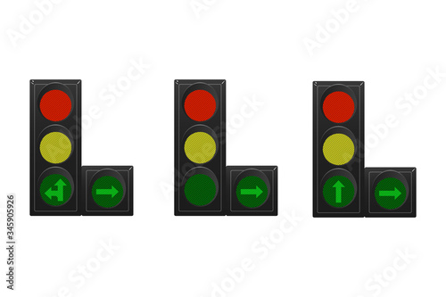 Set of traffic lights.