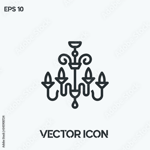 Chandelier vector icon illustration. Ui/Ux. Premium quality.