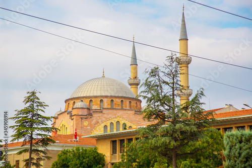 ESKISEHIR , TURKEY - OCTOBER 2018: Resadiye Street and Resadiye Mosque view in Eskisehir City. photo