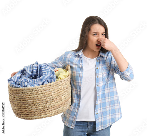 Displeased young woman with...