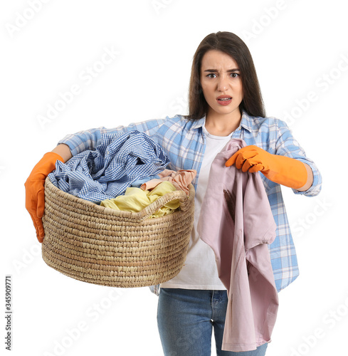 Displeased young woman with...