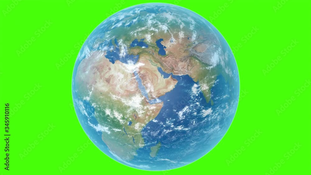 Planet Earth, uniform rotation of 360 degrees, day, chromakey Planet Earth, uniform rotation of 360 degrees, day, chromakey