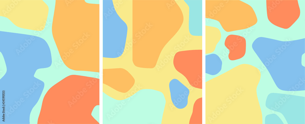 Organic shapes abstract art pastel color palette, vestor set Stock ...