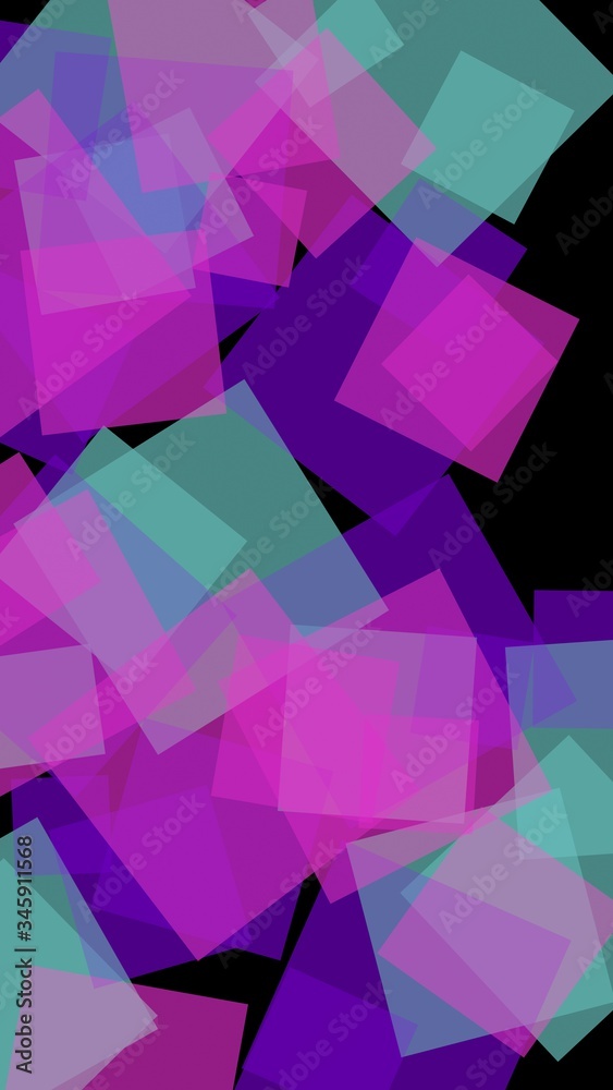 Fototapeta premium Multicolored translucent hexagons on dark background. Vertical image orientation. 3D illustration