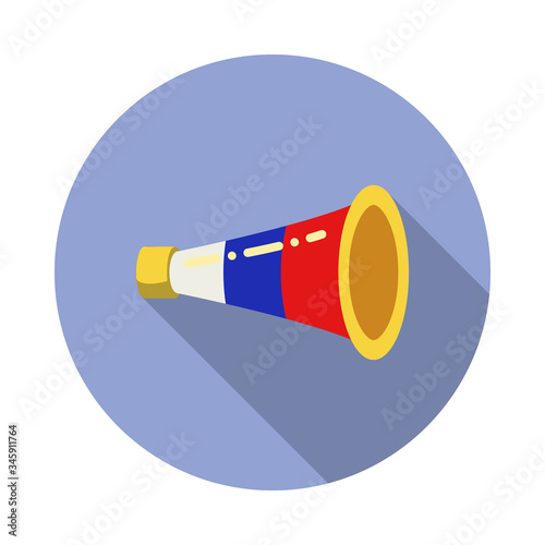 fan megaphone long shadow icon. Simple color vector of Russian fan atributs icons for ui and ux, website or mobile application photo