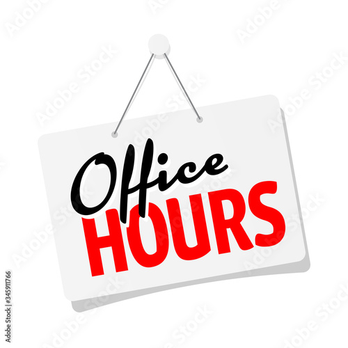 Office hours on door sign