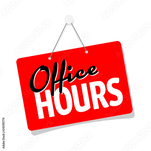 Office hours on door sign