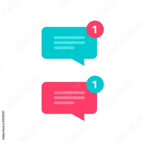 New chat text message notice icon vector or received incoming notification chatting speech bubble symbol isolated clipart
