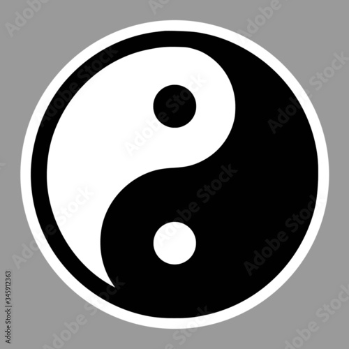 High quality vector illustration of the Yin and Yang Tao symbol icon - Original size official version