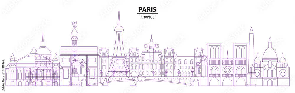 Obraz premium Paris skyline vector 18