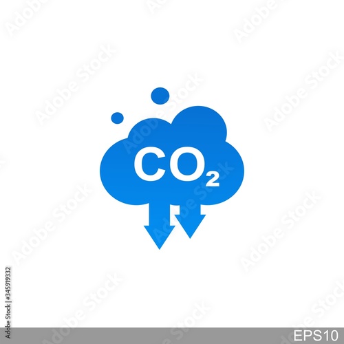co2, carbon dioxide emissions icon on white background.vector illustration