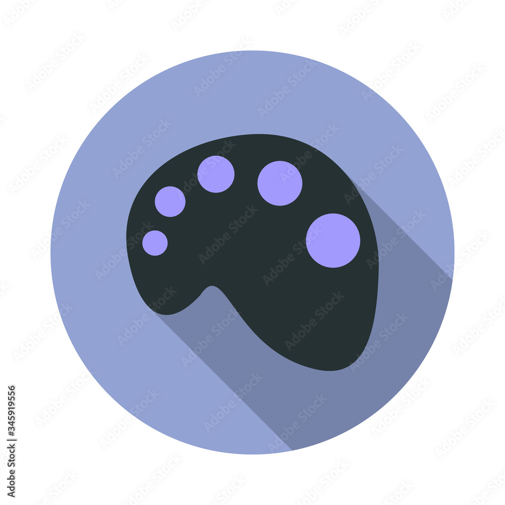Fototapeta premium palette long shadow icon. Simple color vector of web icons for ui and ux, website or mobile application