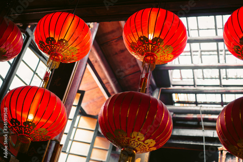 Photography Chinese lanterns in a buddhist temple in Kuala Lumpur