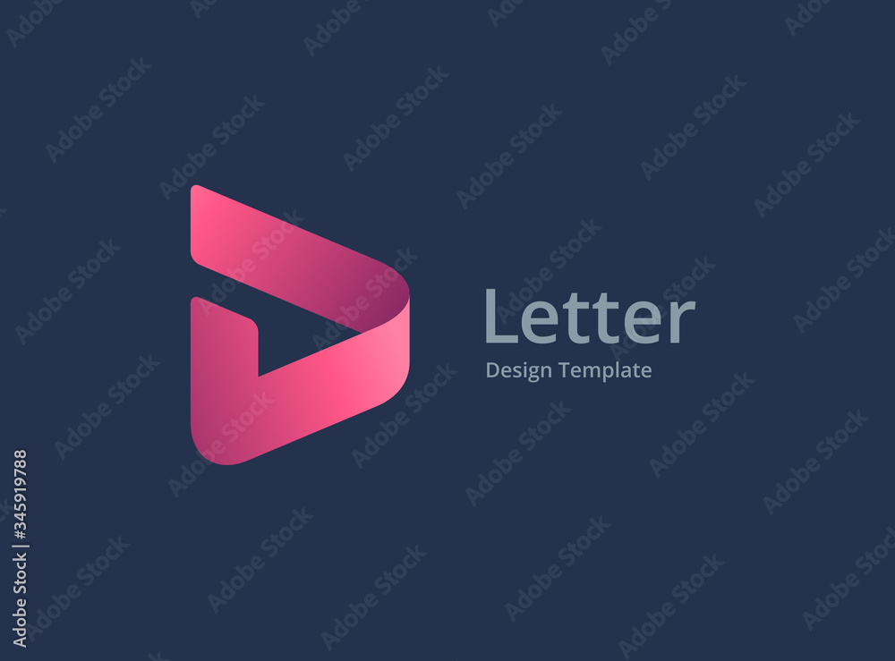 Letter D with arrow logo icon design template elements - obrazy, fototapety, plakaty 