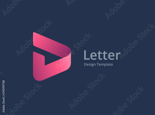 Letter D with arrow logo icon design template elements