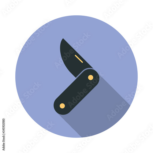 jackknife long shadow icon. Simple color vector of web icons for ui and ux, website or mobile application