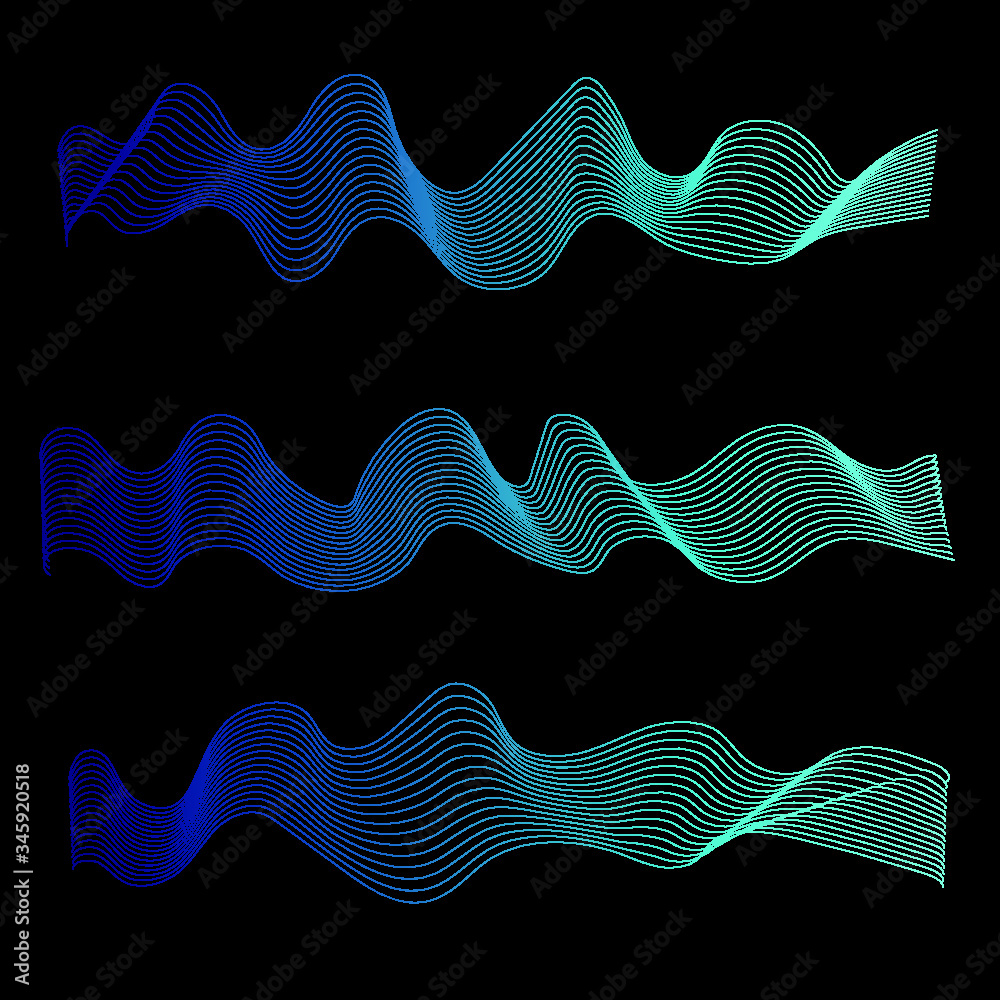 abstract digital green blue equalizer, sound wave pattern element. Vector illustration.