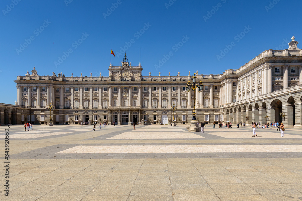 Interior Courtyard Of The Royal Palace Of Madrid. June 15, 2019. Madrid. Spain. Travel Tourism Holidays