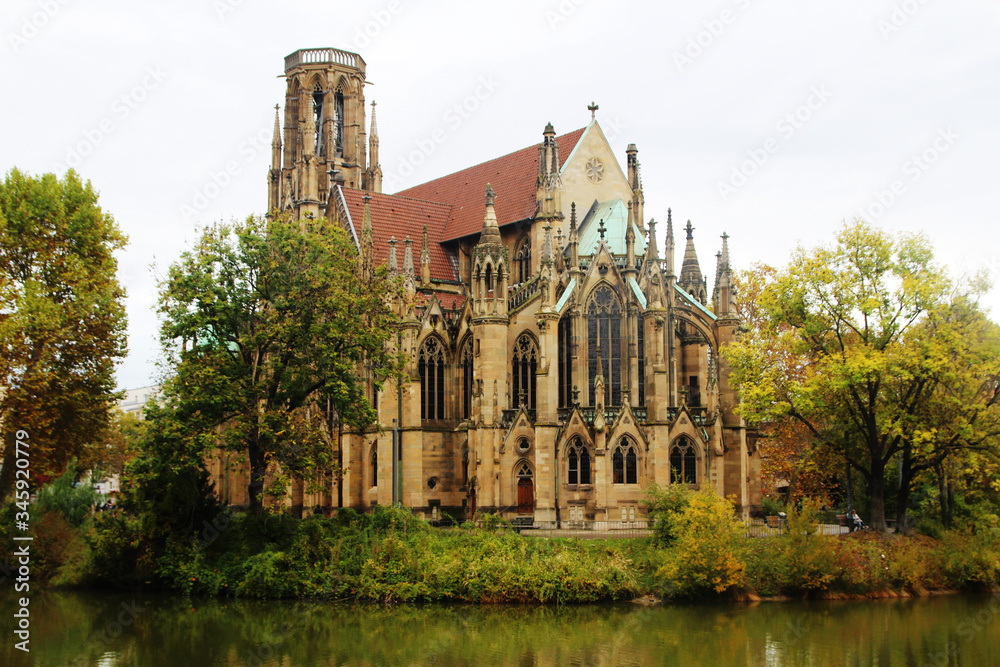 Obraz premium Johanneskirche am Feuersee, Stuttgart, Germany