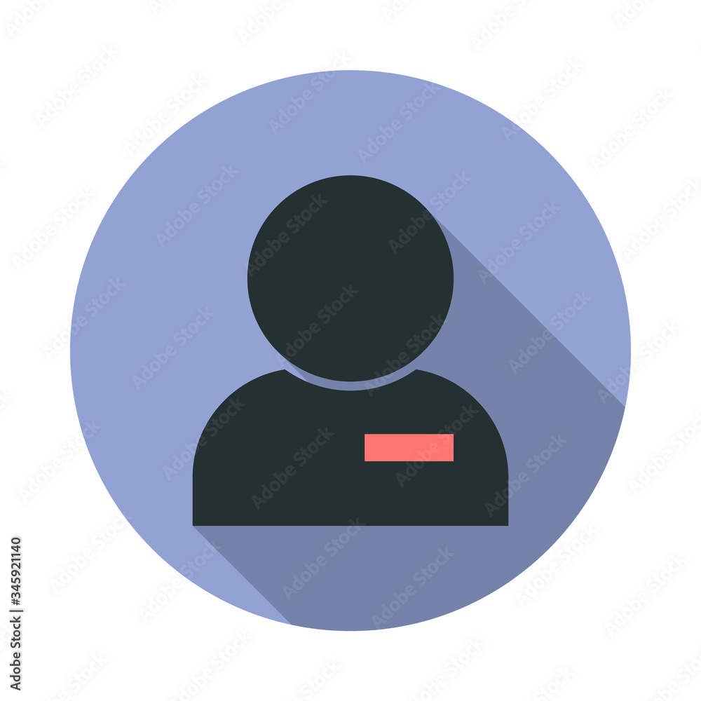 deleting a contact long shadow icon. Simple color vector of web icons for ui and ux, website or mobile application deleting a contact long shadow icon. Simple color vector of web icons for ui and ux, website or mobile application
