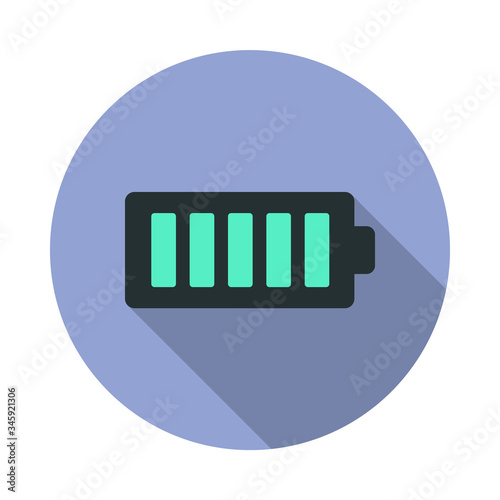 full charge long shadow icon. Simple color vector of web icons for ui and ux, website or mobile application