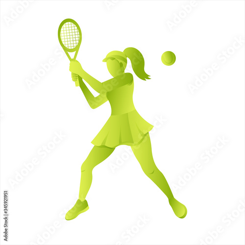  tennis players play with rackets on the court. championship, training. Vector illustration. Winning the sports team competition