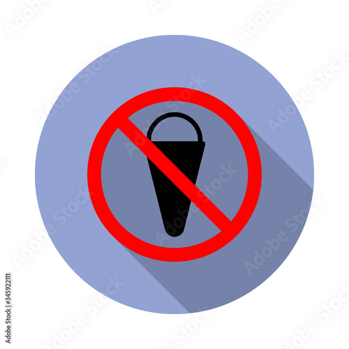 fire brigade is forbidden long shadow icon. Simple color vector of ban icons for ui and ux, website or mobile application