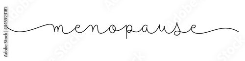 MENOPAUSE black vector monoline calligraphy banner with swashes