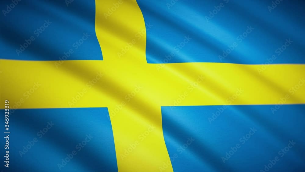 Swedish flag close-up. The fabric flutters in the wind. Looped video footage. 4K. Full HD. Swedish flag close-up. The fabric flutters in the wind. Looped video footage. 4K. Full HD.