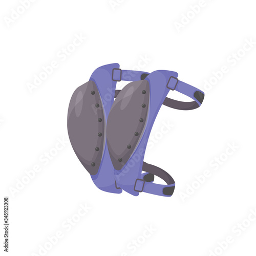 Knee pads cartoon vector illustration. Protective gear, sport and military accessory. Knee injuries prevention. Police personal protective equipment item isolated on white background