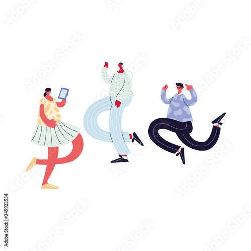 people walking and dancing with style