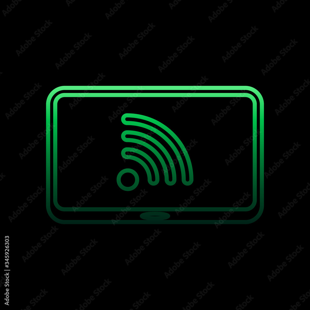 wifi signal in laptop nolan icon. Simple thin line, outline vector of sosial media network icons for ui and ux, website or mobile application